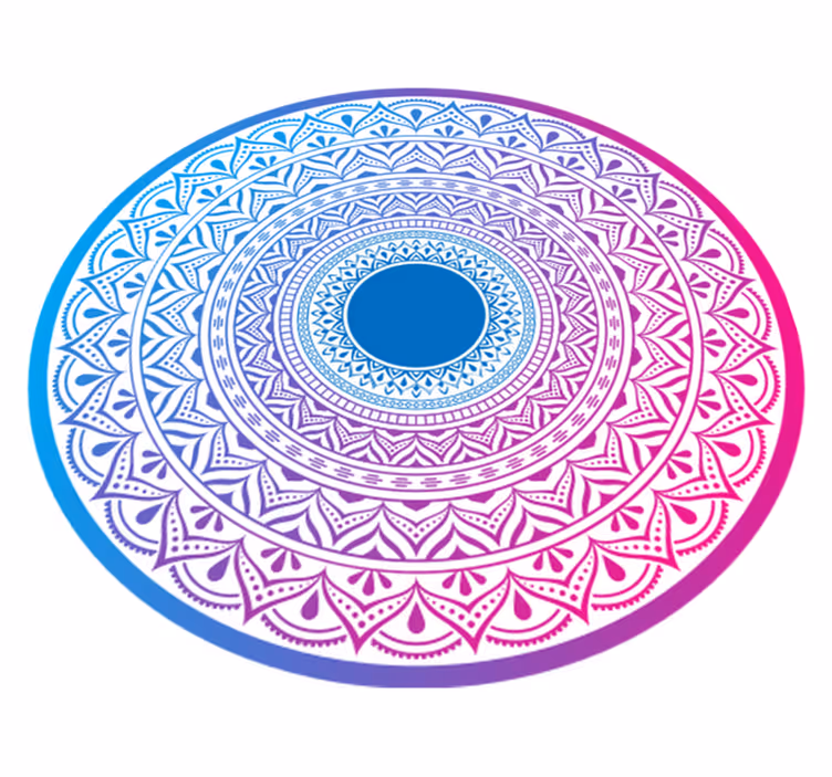 Tapete de vinil com mandala de círculo roxo e azul - TenStickers