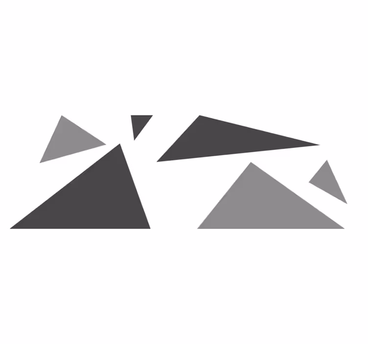 Tapetes geométricos de vinil com triângulo cinza - TenStickers