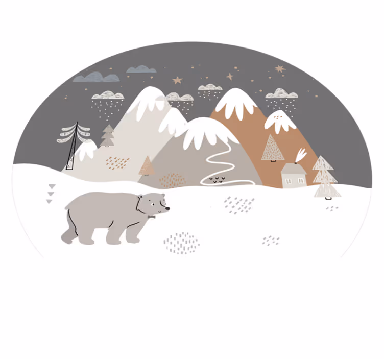 Tapete de vinil infantil estilo nórdico animais selvagens - TenStickers
