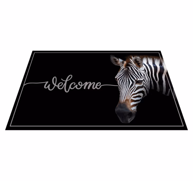 Tapete vinílico frases e textos zebra bem-vindo - TenStickers