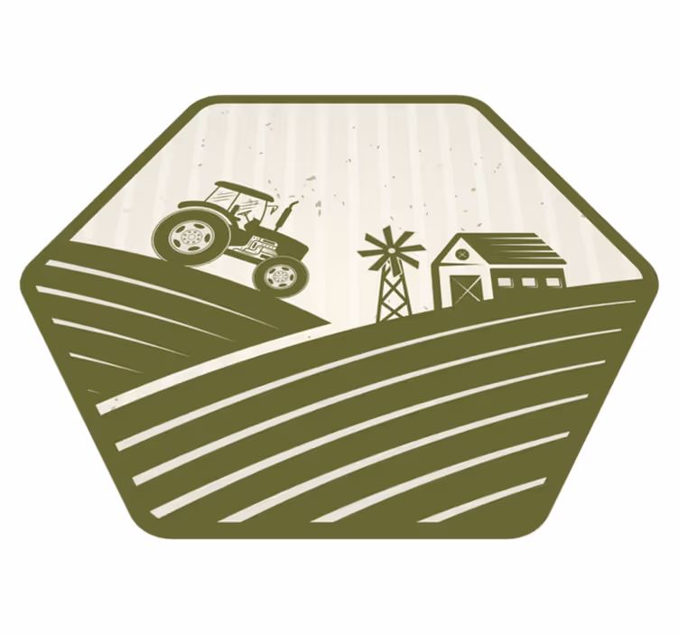 Trator vintage e moinho de vento tapete de vinil vintage - TenStickers