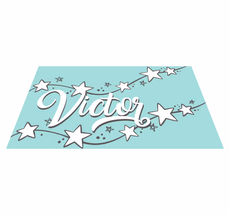 Estrelas com tapete de vinil infantil com nome - TenStickers