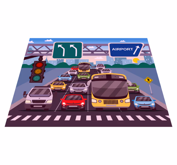Tapete de vinil infantil de caminhão leve - TenStickers