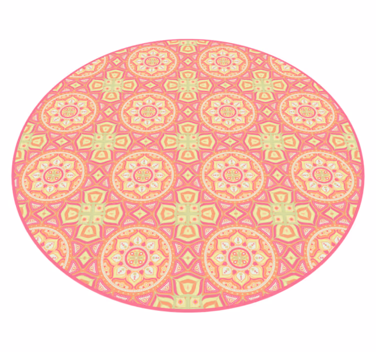 Mandala colorida com tapete de vinil de pontos - TenStickers