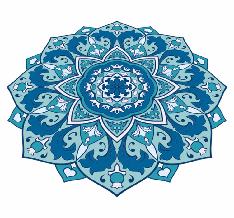 Tapete de vinil mandala com padrão azul - TenStickers