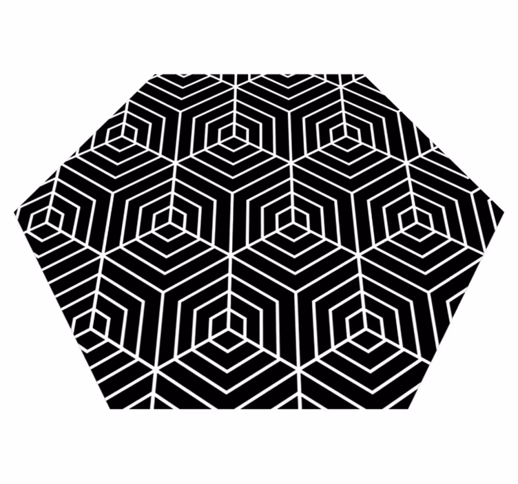 Tapete vinílico geométricas labirinto hexagonal - TenStickers