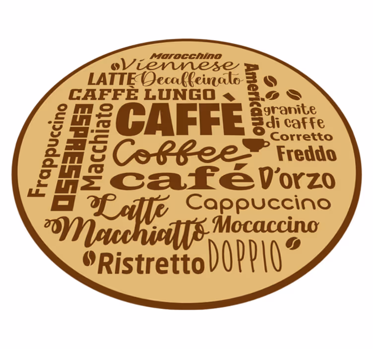 Tapete de vinil de café multilíngue - TenStickers