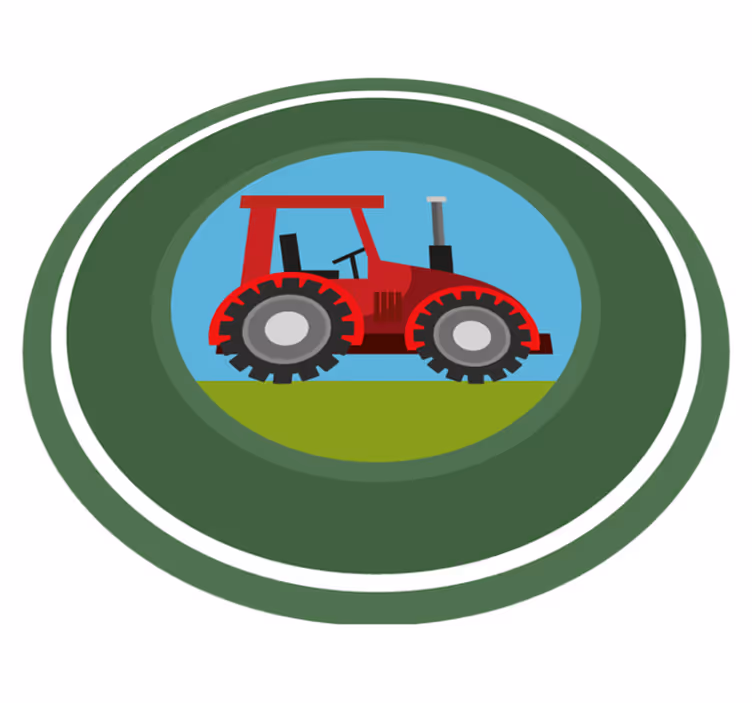 Tapete de vinil verde trator infantil - TenStickers