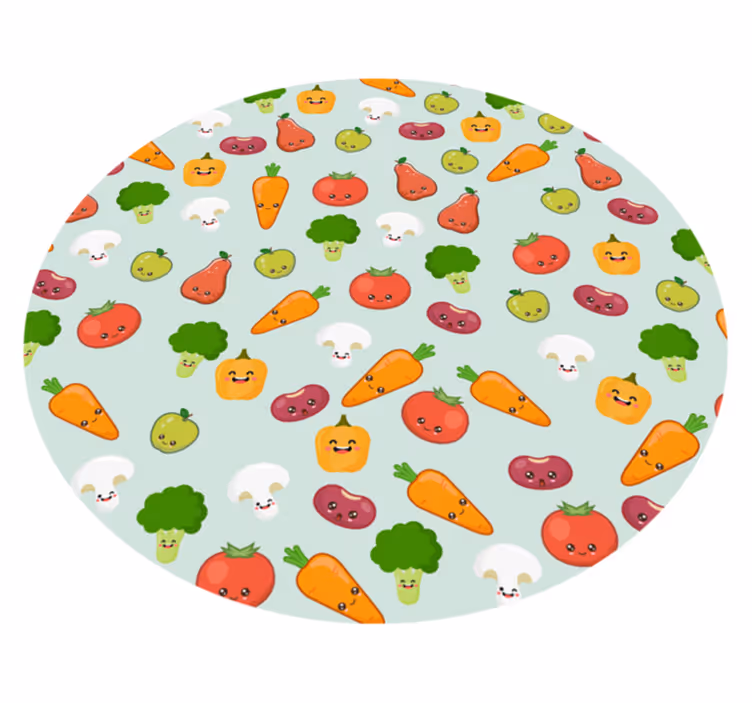 Tapete vinílico para bebés padrão vegetariano alegre - TenStickers