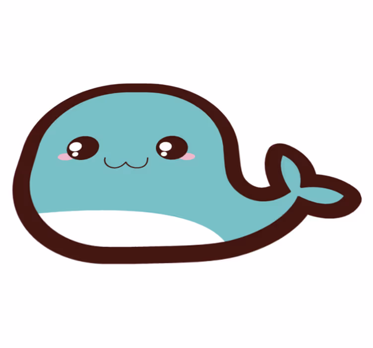 Tapete de vinil de animais de baleia anime - TenStickers