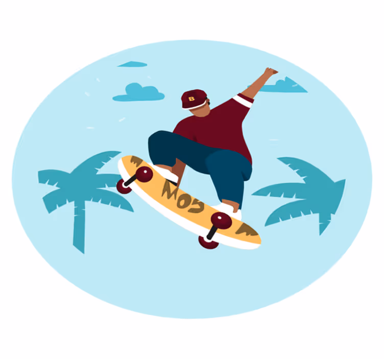 Tapete vinílico juvenil ilustração de skate - TenStickers