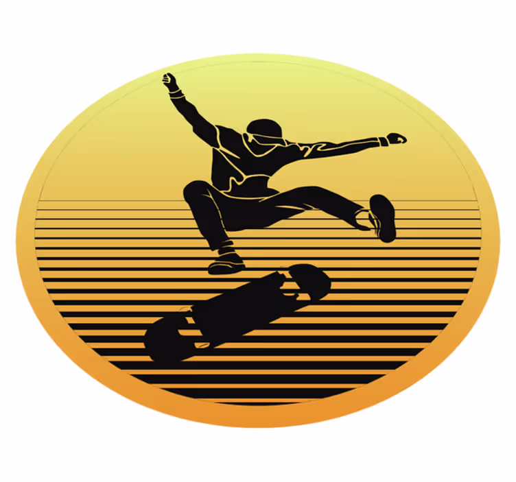 tapete de vinil juvenil com silhueta de skate - TenStickers