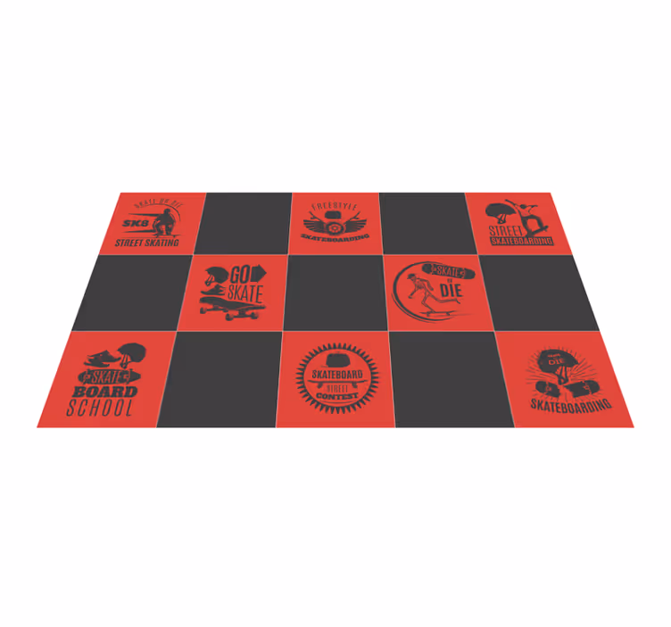 Tapete vermelho e preto de vinil de skate - TenStickers