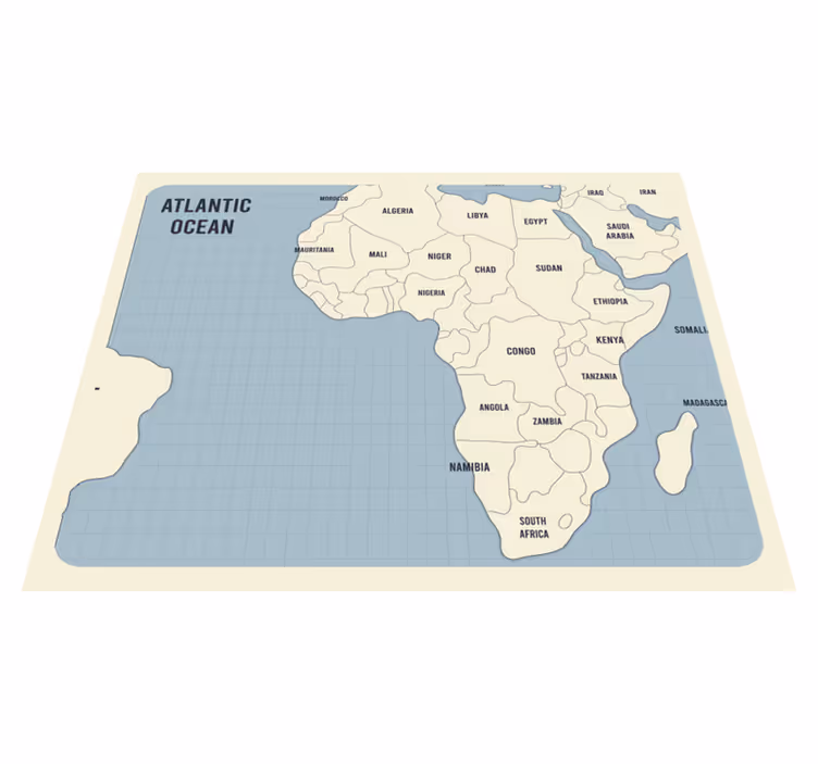 Cartão do mapa do tapete do mapa do mundo da áfrica - TenStickers