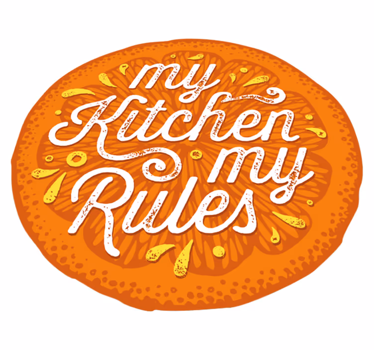 Tapete vinílico frases e textos minhas regras de cozinha - TenStickers