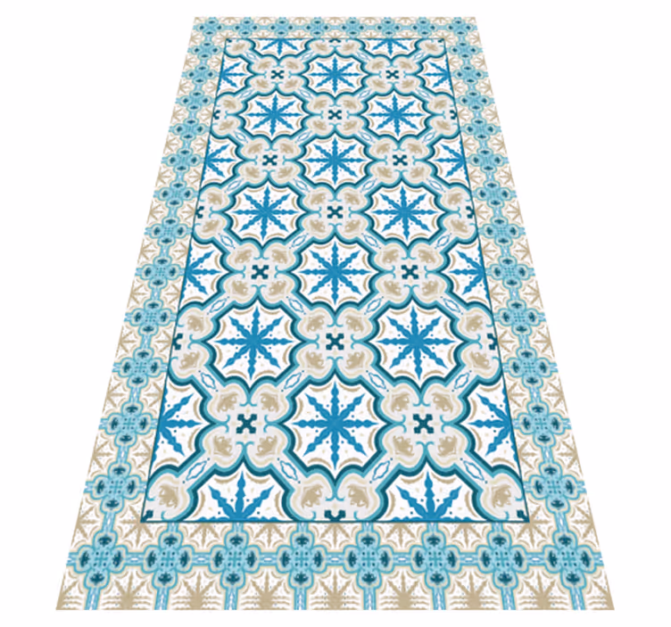 Tapete azul e marrom beija vintage - TenStickers