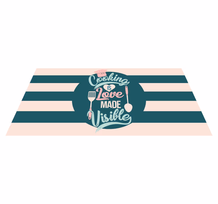 Cozinhar é amor tornado visível chão de cozinha - TenStickers