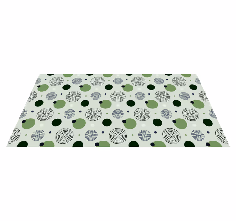 Chão de cozinha com padrão geométrico verde e preto - TenStickers