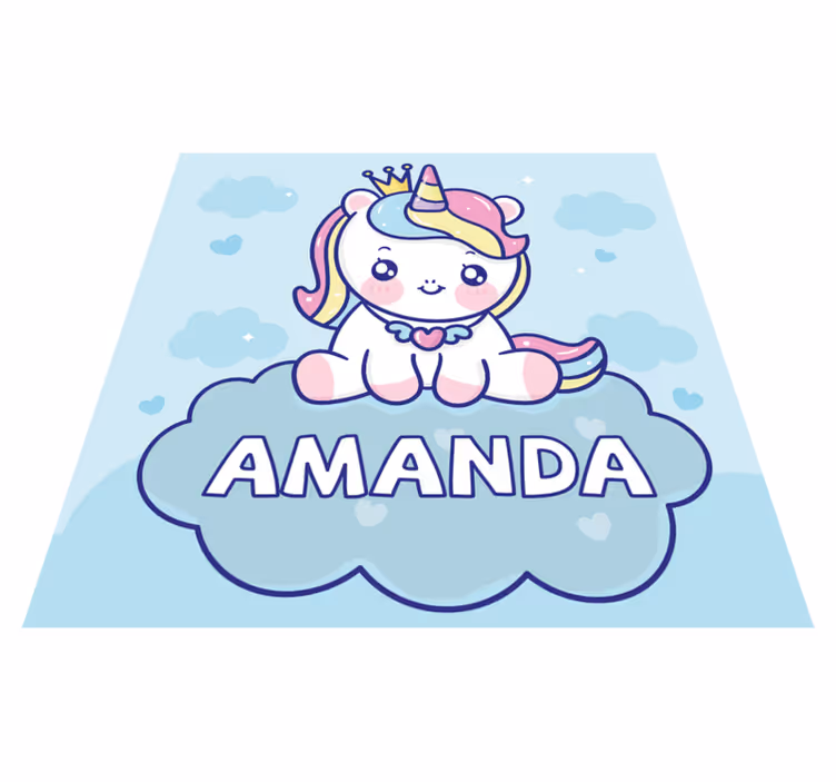 Tapete personalizado unicórnio bebê fofo - TenStickers