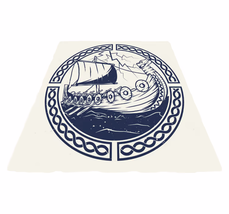 Tapete de vinil infantil de navios viking - TenStickers