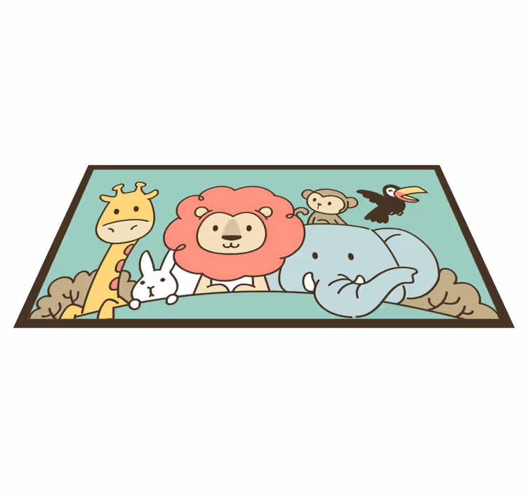 Tapete vinílico criança amigos animais da selva - TenStickers