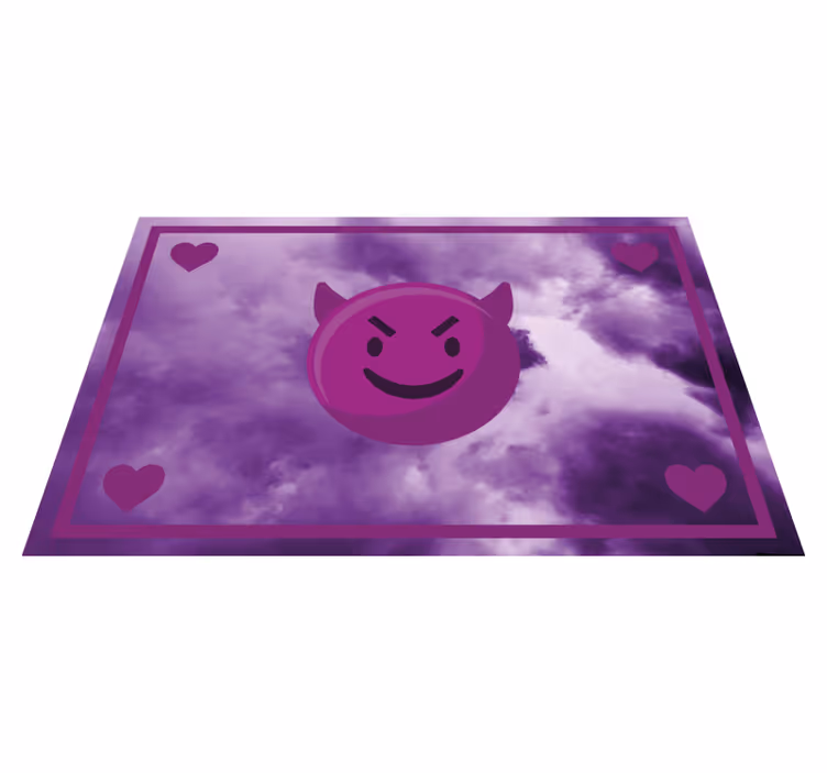 Tapete vinílico juvenil emoji de diabo sorridente - TenStickers