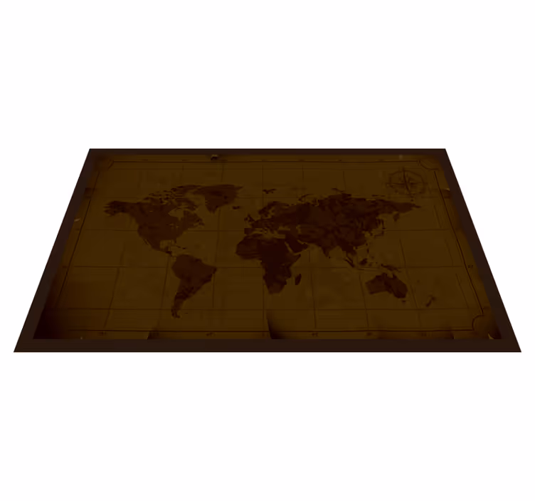 Tapete de mapa-múndi com efeito de pedra vintage - TenStickers