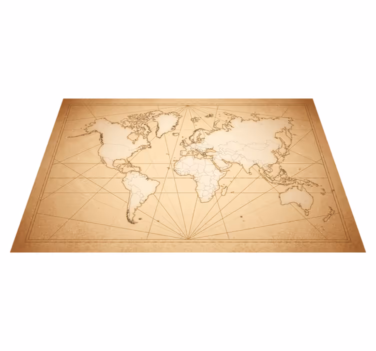Tapete de mapa mundial do século 19 - TenStickers