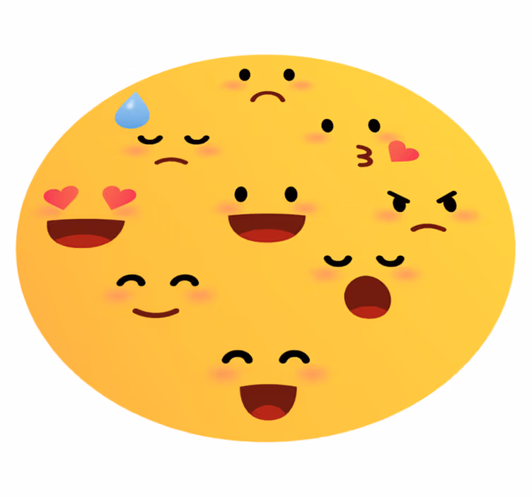 Emoji enfrenta tapete de vinil infantil - TenStickers
