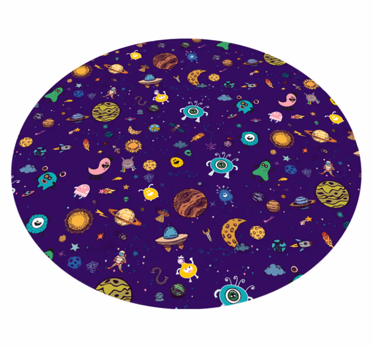 Espaço infantil e alienígenas tapete de vinil infantil - TenStickers