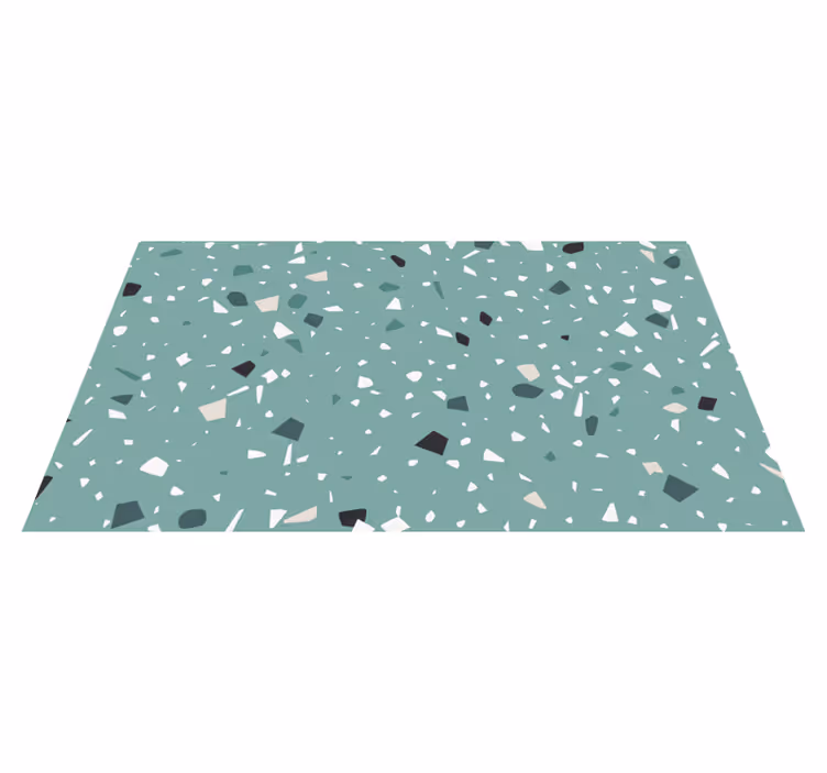 Tapete vinílico de pedras estilo terrazzo verde - TenStickers
