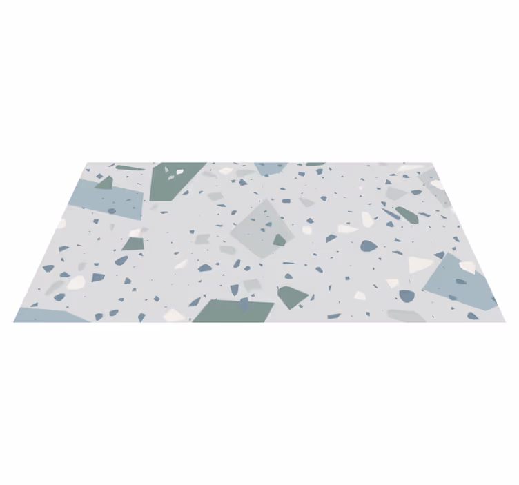 Tapete azul e branco com textura de terrazzo - TenStickers