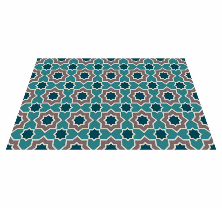 Tapete de azulejos de formas turquesa e verde - TenStickers