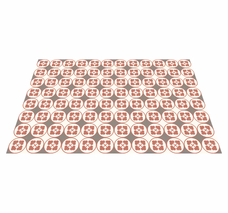 Tapete de vinil mármore azulejos com padrão circular - TenStickers