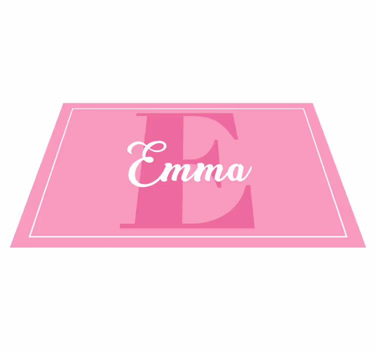 Bebê rosa delicado com tapete personalizado com nome - TenStickers