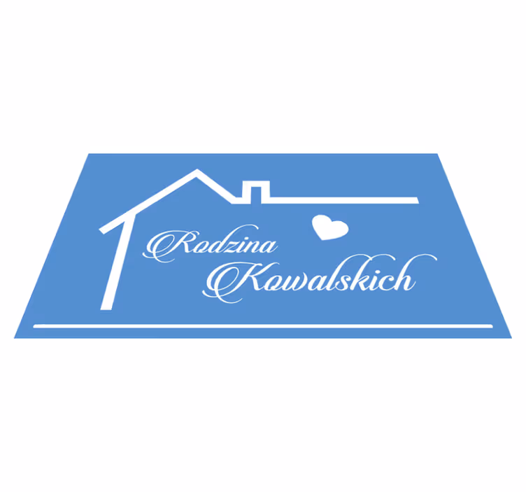 Contorno da casa com hall de entrada com nome de família - TenStickers