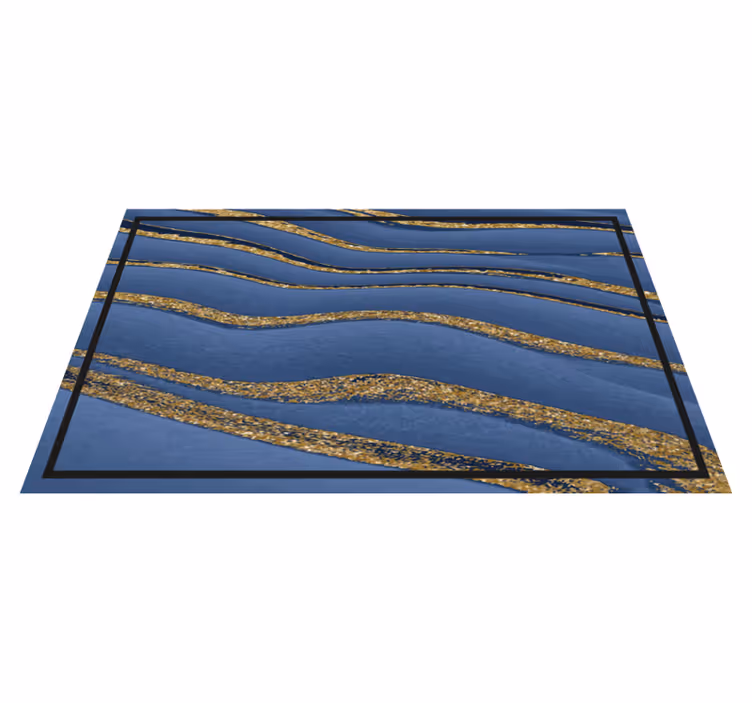 Tapete de vinil com textura efeito mármore preto e azul - TenStickers