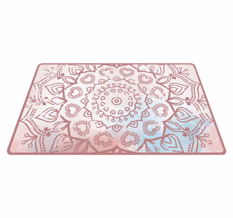 Desenhada mandala cores pastel mandala tapete de vinil - TenStickers