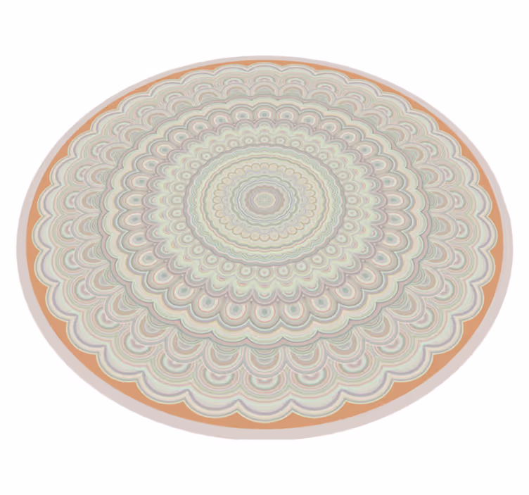 Tapete circular mandala de vinil bege - TenStickers