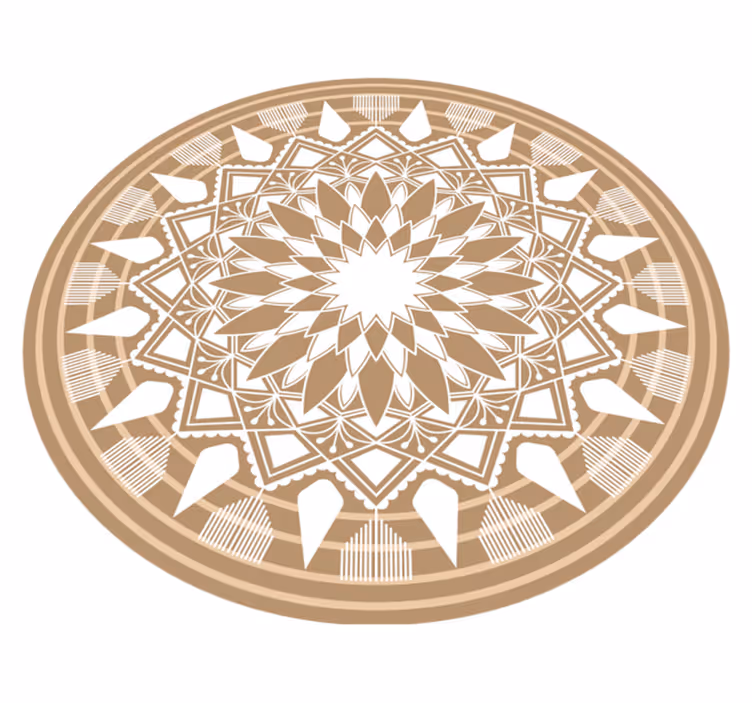 Tapete mandala circular de vinil grande mandala natural - TenStickers