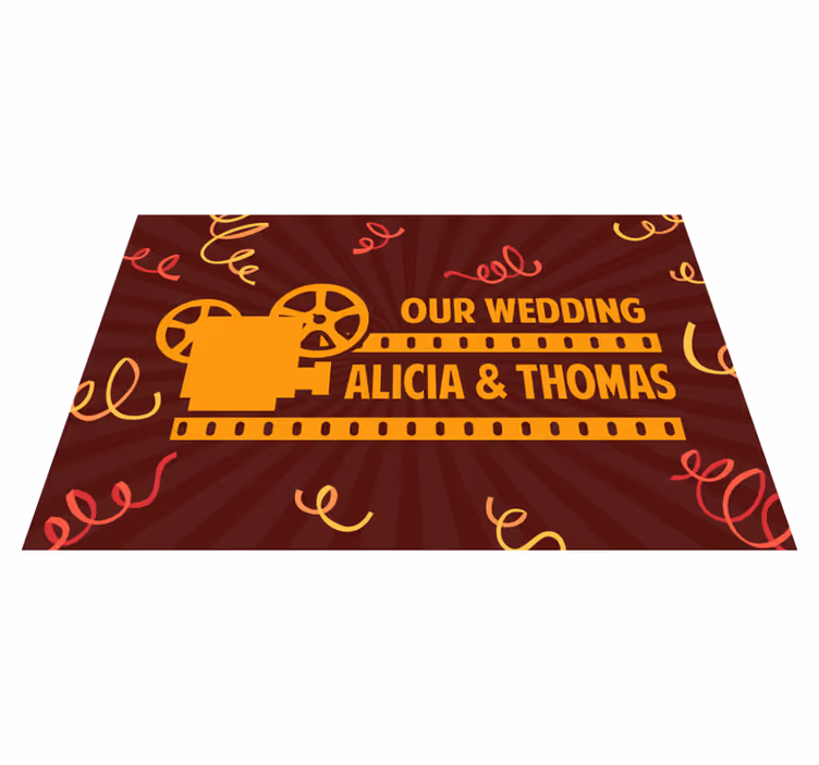 Tapete vinílico com nome motivo de celebração de casamento - TenStickers