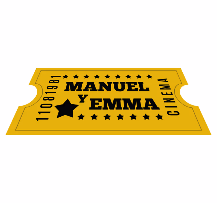 Tapete personalizado bilhete retro cinema - TenStickers