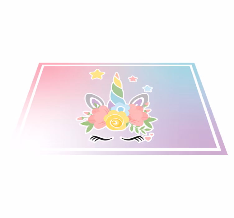 Unicórnio com flores tapete de brincar para bebês - TenStickers