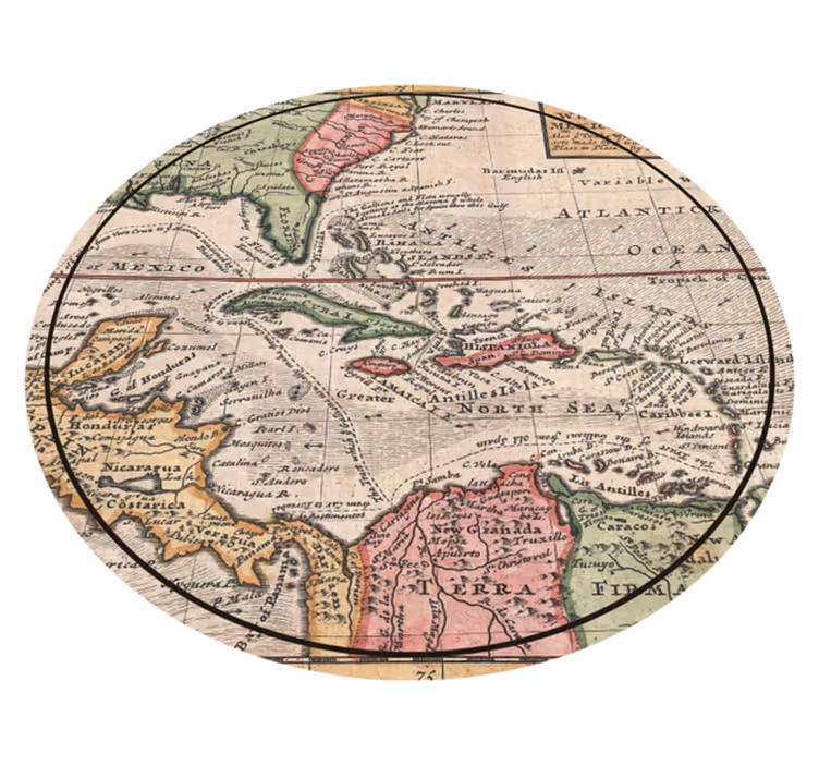 Mapa do mundo vintage tapete vintage caribenho - TenStickers