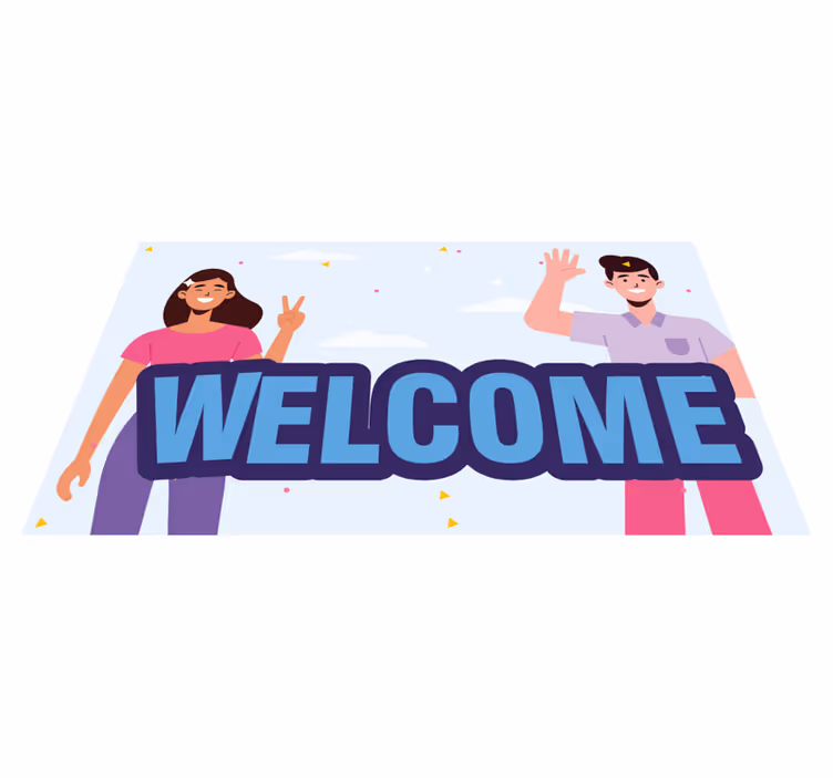 Tapete vinílico hall de entrada saudações de boas-vindas - TenStickers