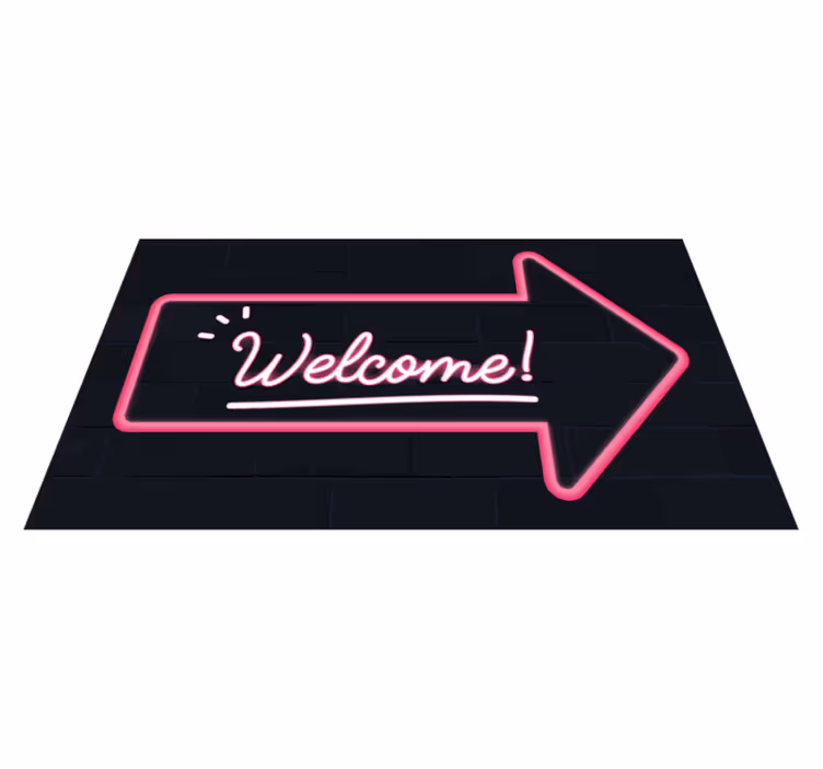 Poste de sinalização de boas-vindas com ladrilhos de neon no hall - TenStickers