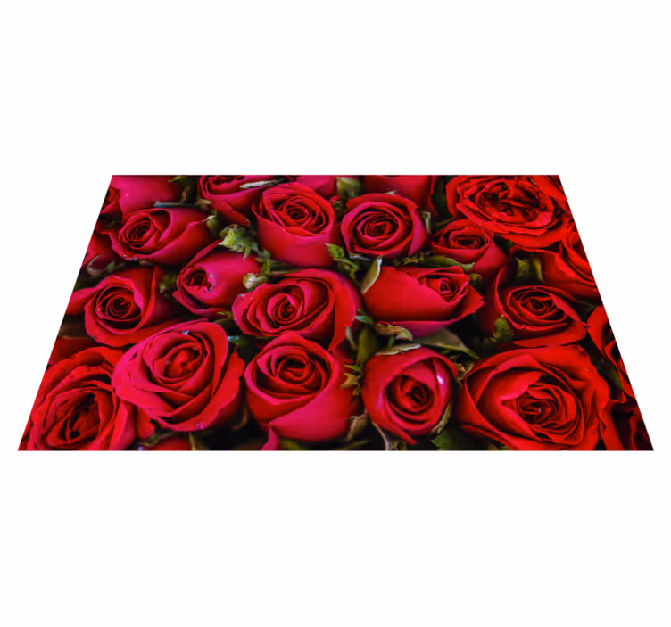 Tapete vinílico hall de entrada rosas vermelhas vibrantes - TenStickers