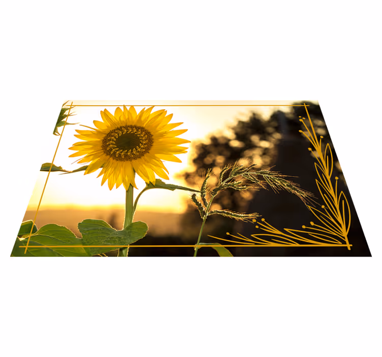 Um girassol e um tapete floral do campo - TenStickers