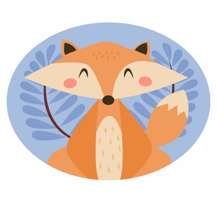 Tapete animal em cores pastéis de raposa inteligente - TenStickers