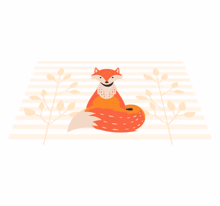 Rosto de uma raposa tapete animal fofo - TenStickers